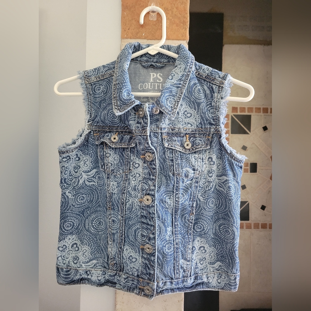 PS Couture Blue Denim Vest